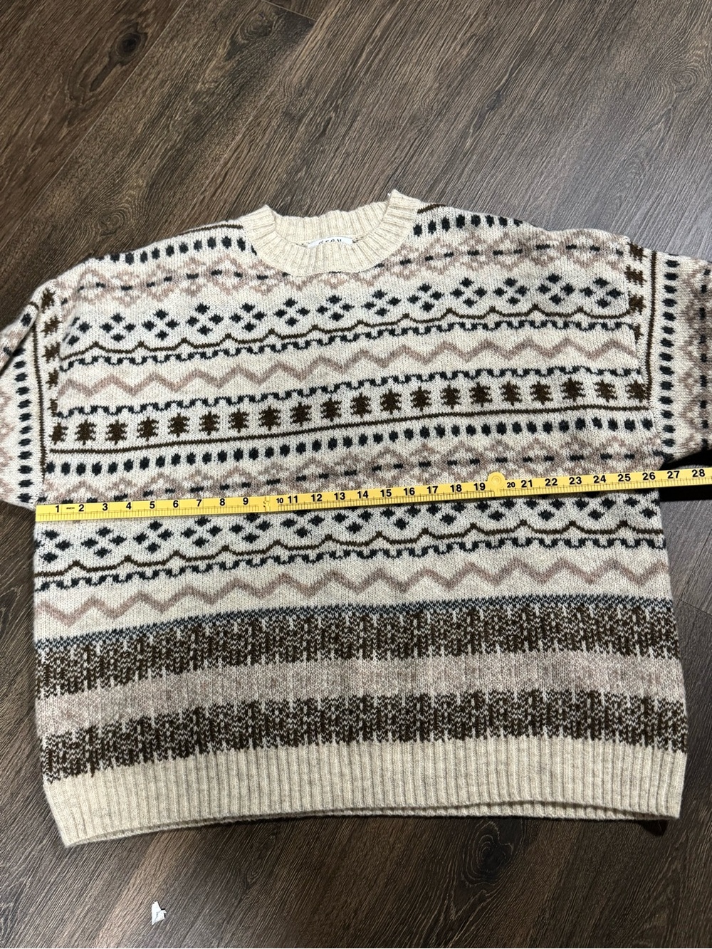 Grey Bandit Viral Cool Vibes Crewneck Sweater Fair Isle Sz L Cozy Gilmore - Picture 5 of 11